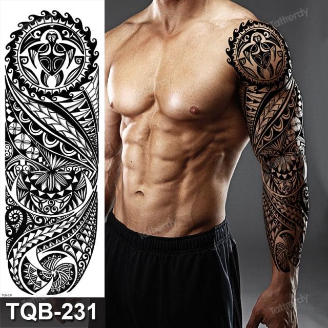 Large Black Temporary Tattoo Waterproof Luxury Big Tattoo For Body Arm Legs Modern Design - STEVVEX Beauty - 103, 3D Tattoo, Animal Tattoo, Arm Tattoo, Beauty, Big Tattoo, Black Tattoos, Body Tattoo, Extra Large Tattoo, Fashion Tattoo, Gladiator Tattoo, Large Black Tattoo, Large Tattoo, Leg Tattoo, Lion Tattoo, Luxury Tattoo, Men Tattoo, Mens Tattoo, Modern Tatoos, Modern Tattoo, Stylish Tattoo, Tattoo, Waterproof Tattoo - Stevvex.com