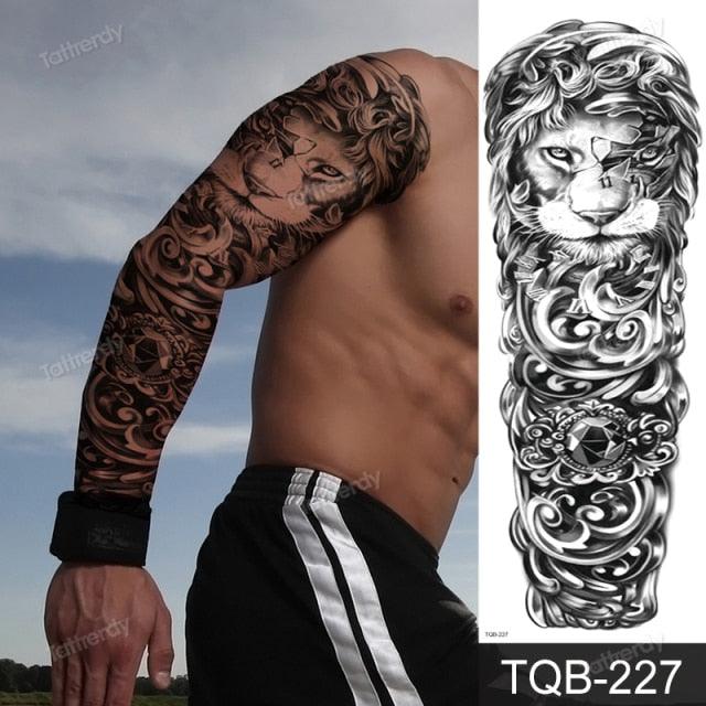 Large Black Temporary Tattoo Waterproof Luxury Big Tattoo For Body Arm Legs Modern Design - STEVVEX Beauty - 103, 3D Tattoo, Animal Tattoo, Arm Tattoo, Beauty, Big Tattoo, Black Tattoos, Body Tattoo, Extra Large Tattoo, Fashion Tattoo, Gladiator Tattoo, Large Black Tattoo, Large Tattoo, Leg Tattoo, Lion Tattoo, Luxury Tattoo, Men Tattoo, Mens Tattoo, Modern Tatoos, Modern Tattoo, Stylish Tattoo, Tattoo, Waterproof Tattoo - Stevvex.com