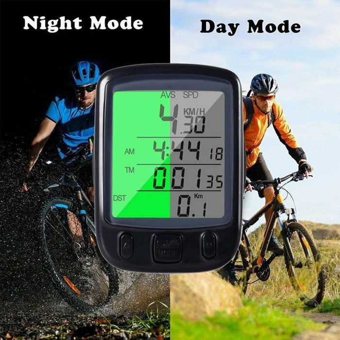 LCD Digital Bicycle Computer Waterproof Cycle Bike Stopwatch Wire Odometer Speedometer Automatic Wake-Up Cycling Computer LCD Backlight  Displays Cycling Accessories Accurate Speed Tracking