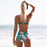 Leaf Print Bikini Female Swimsuit Women's Bathing Suits Triangle Bikini High Waist Bottoms Two Piece Swimsuits Women Swimwear Thong Push Up Bikinis Set High Waist Swimming Suits for Bathing Suit