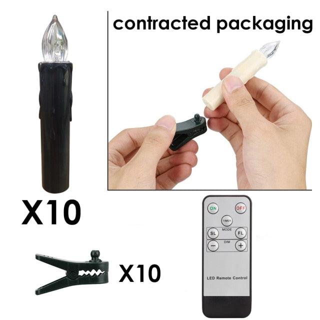 LED Candles Light Flameless Remote Control For Home Dinner Party Christmas Tree Candle LED Flameless Taper Candles Flickering with Remote Timer Battery Operated Waterproof Christmas Tree Candles Warm White Window Candles  Decoration Lamp Light New Years