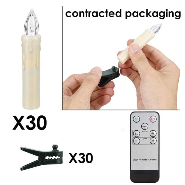 LED Candles Light Flameless Remote Control For Home Dinner Party Christmas Tree Candle LED Flameless Taper Candles Flickering with Remote Timer Battery Operated Waterproof Christmas Tree Candles Warm White Window Candles  Decoration Lamp Light New Years