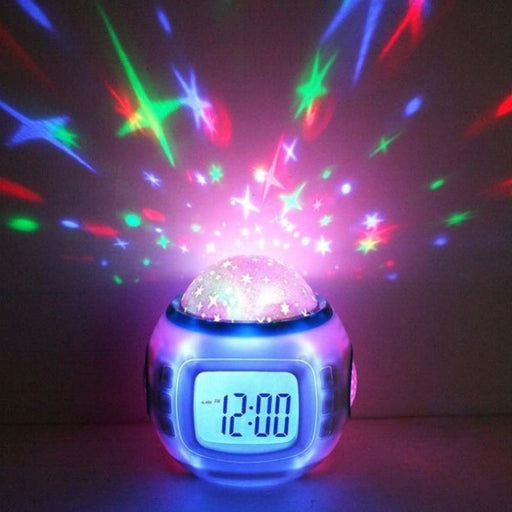 LED Digital Alarm Clock Alarm Clock for Kids Clocks Digital with LED Display Projection Music Star Sky Projection Calendar Thermometer Snooze Starry Star Glowing Alarm Clock For Children Baby Room Calendar Thermometer Night Light Projector