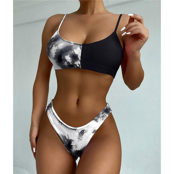 Leopard Bikini Women Swimwear Female Swimsuit Women Two Pieces Scalloped Bikini Set Swimsuits  Bathing Suit Two-pieces Bikini Set Bather Bathing Suit