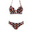 Leopard Bikinis Women Summer Swimsuit Strapless Bandage Bathing Suits Women's Halter Triangle Bikini Bottom Soft Two Piece Swimsuits Low Waist Push Up Bikini Set Swimwear