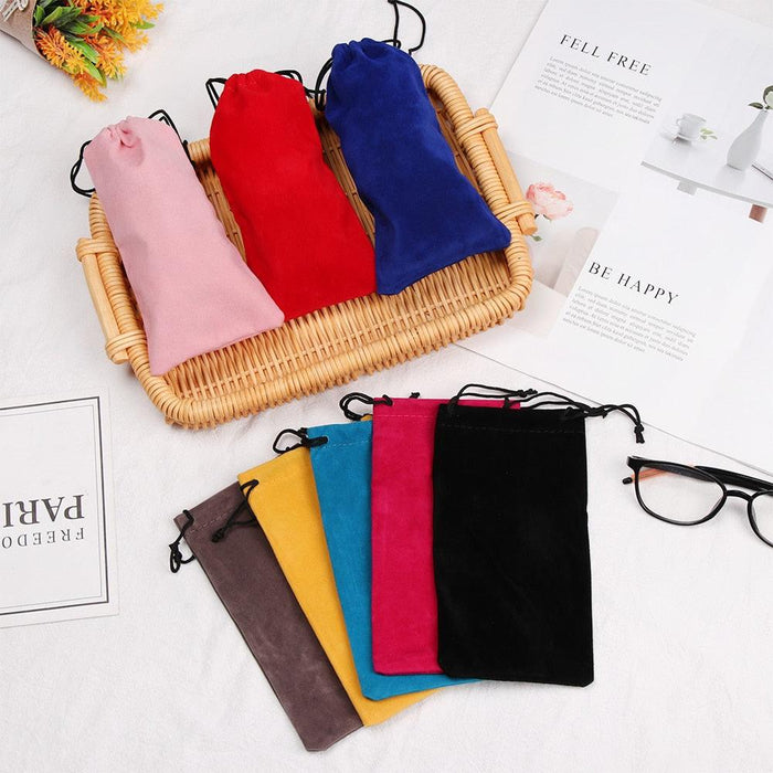 Lightweight Simple Sunglasses Bag Drawstring Pouch Glasses Case Soft Eyeglasses Pocket Spectacles Cloth Bag Eyewear Eyeglasses Storage Pouch Eyewear Carrying Case Pouch Sunglasses Storage Bag