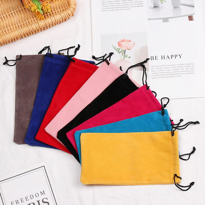 Lightweight Simple Sunglasses Bag Drawstring Pouch Glasses Case Soft Eyeglasses Pocket Spectacles Cloth Bag Eyewear Eyeglasses Storage Pouch Eyewear Carrying Case Pouch Sunglasses Storage Bag