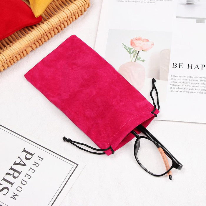 Lightweight Simple Sunglasses Bag Drawstring Pouch Glasses Case Soft Eyeglasses Pocket Spectacles Cloth Bag Eyewear Eyeglasses Storage Pouch Eyewear Carrying Case Pouch Sunglasses Storage Bag