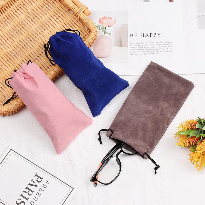 Lightweight Simple Sunglasses Bag Drawstring Pouch Glasses Case Soft Eyeglasses Pocket Spectacles Cloth Bag Eyewear Eyeglasses Storage Pouch Eyewear Carrying Case Pouch Sunglasses Storage Bag