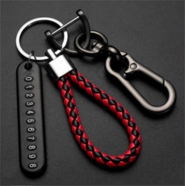 Lock Key Ring Auto Vehicle Key Chain Heavy Duty Car Keychain Anti-Lost Car Keychain with Phone Number Car Keyring Phone Number Plate Lock Key Ring  Anti-Lost Car Key Pendant Split Rings Keychain Phone Number Card Keyring Auto Vehicle Key Chain