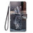 Lovely Cat Wolf Pattern Wallet Flip Cases For Xiaomi Redmi 8A 9A 9C 9T Note 8 Pro 8T 9 9T 10 5G Card Holder Stand Book Cover Magnetic Protective Cover with  Shockproof Inner Shell