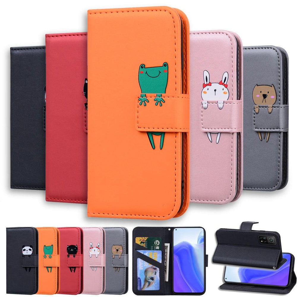 Lovely Flip Leather Phone Case For Xiaomi POCO X3 NFC Redmi Note 9 9S 9A 9C 7 8 8T 7A 8A M3 10 9T Pro Card Holder Cover Magnetic Clasp Cute Pattern Premium Leather Protective Case for Redmi