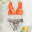 Low-waist Bikinis Set Swimwear Women Swimsuits Bathing Suit Orange Floral Ruffled Bikini Beachwear Bikini Swimsuits Ruffle Floral Two Piece Bathing Suits Printed Halter Neck Swimwear Beachwear