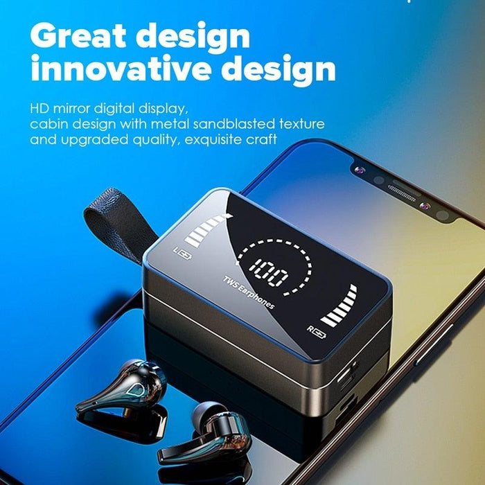 Luxury Earphone Bluetooth Compatible Headphones With Mic 3500mAh Mirror Charging Box Wireless Headphones Noise Cancelling HiFi Earbud Gaming Headsets Bluetooth MP3 Music Playes Sports Wireless Waterproof Touch Control Headphones