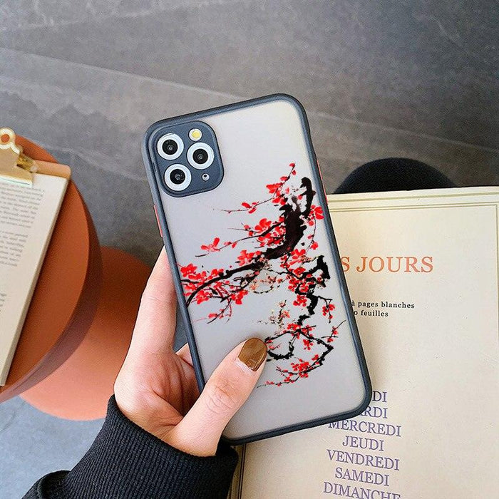 Luxury Flower Painting Phone Case For iPhone 11 Pro Max SE Matte Phone Case Cover For iPhone X Xs XR 6s 12 13 Mini pro Lilac Flower Famous Art Case for Girl Women Men Unique Soft Bumper Case Cover