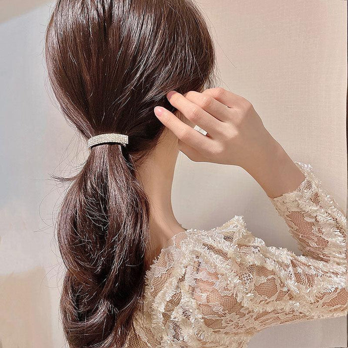 Luxury Full Rhinestone Crystals Gold Silver Ponytail Holder Buckle Hair Clips Elegant Women Sparkly Semicircle Metal Spring Hair Clips Barrette Accessories for Women