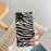 Luxury Leather Black White Zebra Pattern Phone Case for iPhone 13 12 11 14 Pro Max Xs Xr 7 14 plus Anti-fall Soft Silicone Back Cover Soft Slim Thin Luxury Shockproof Shiny Case for Girls and Women Zebra Print iPhone Case