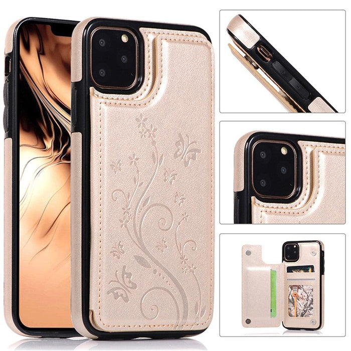 Luxury Leather Case For iPhone 14 12 13 Pro Comfortable Soft Wallet Card Slots Phone Flip Cover Wallet Case with Card Holder for iPhone