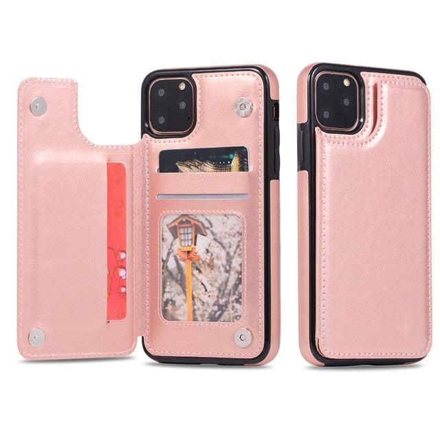 Luxury Leather Cover For iPhone 14 12 13 Mini 11 Pro XR XS Max 6 6s 7 8 Plus 5 5s Wallet Phone Card Slot Flip PU Leather Kickstand Card Slots Case Double Magnetic Clasp Durable Shockproof Cover For iPhone