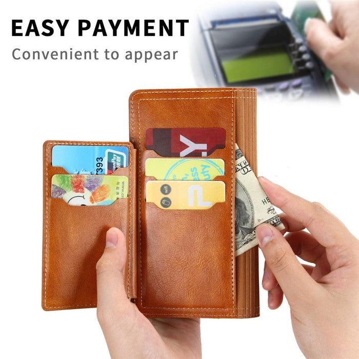 Luxury Leather Flip Wallet Case For iPhone 14 13 Pro MAX 11 12 Mini X XS XR Card Holder Stand Cover Shockproof PU Leather Wallet Card Holder Slots Cover Iphone Phone Case With Magnetic Buckle