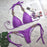 Luxury Purple Halter Crystal Diamond Bikini Female Swimsuit Women Swimwear Rhinestone Bikini Set Bathing Suit Women's Swimwear Rhinestone Halter Low Waist Tie Side Bikini Set 2 Pieces Crystal Diamond Swimsuit