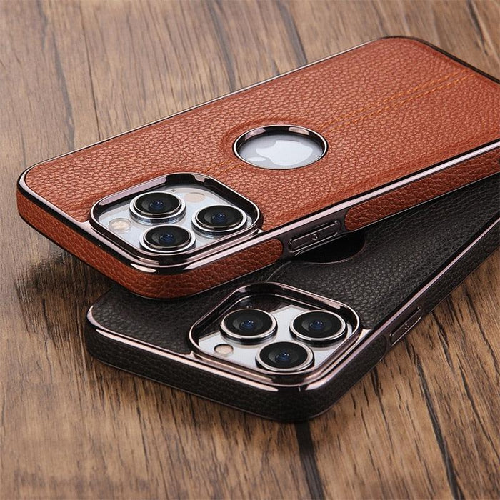 Luxury Texture Leather Case for iPhone 14 Pro MAX Plus Case With Hole Silicone Full Protection Back Cover Thin Flexible Soft Grip Luxury PU Leather Cover  Durable Anti-Scratch Full Phone Cases