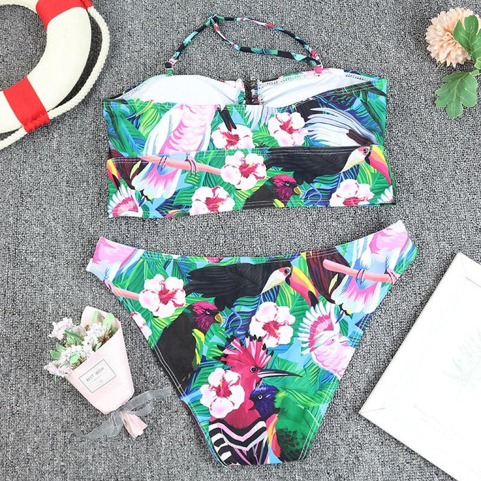 Luxury Women Black Bikini High Waist Swimwear Female 2 Pieces Set Swimsuit Bathing Suit Women Beach Women's High Waisted Bandage Bikini Set Two Piece Push Up Swimsuits