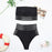 Luxury Women Black Bikini High Waist Swimwear Female 2 Pieces Set Swimsuit Bathing Suit Women Beach Women's High Waisted Bandage Bikini Set Two Piece Push Up Swimsuits