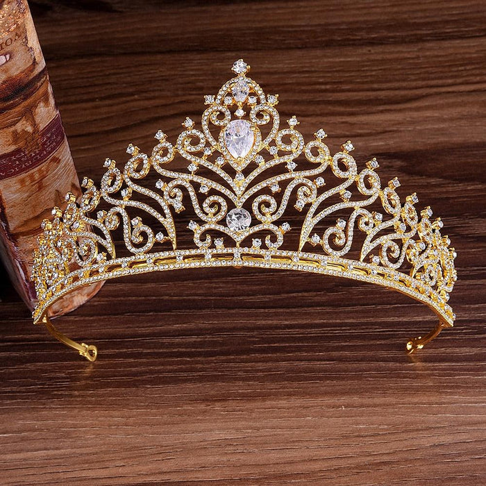 Luxury Zircon Bridal Tiaras Wedding Crown Rhinestone Headband Bridesmaid Hairband Hair Accessories Pearls Jewelry Bride Bride Princess Crowns Tiaras And Crowns For Tiaras For Girls Fairy Crown