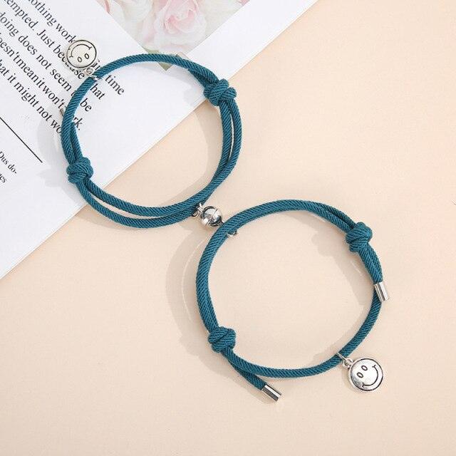 Magnetic Couple Bracelets Set For Women Men Attractive Handmade Rope Bracelet Charm Paired Couples 2 Pieces Relationship Magnetic Bracelet Mutual Attraction Rope Braided Couple Bracelet Pinky Promise Friendship Bracelet For Best Friend Boyfriend