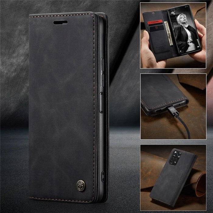 Matte Leather Case for Xiaomi Mi 9T CC9 10T 11T 12T Pro Lite 5G Redmi Note 8 9s 10 11 11S Pro Wallet Flip Cover Poco F3 M3 Pro  Women with Card Holder Kickstand Magnetic Leather Flip Case