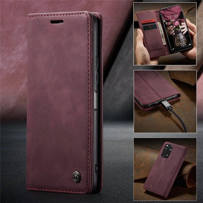 Matte Leather Case for Xiaomi Mi 9T CC9 10T 11T 12T Pro Lite 5G Redmi Note 8 9s 10 11 11S Pro Wallet Flip Cover Poco F3 M3 Pro  Women with Card Holder Kickstand Magnetic Leather Flip Case