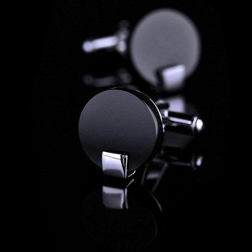 Men Black Business Jewelry Shirt Cufflink Luxurious Cuff Link Round Luxury Wedding Male Classic Cufflinks For Gentlemen Tuxedo Shirt Cufflinks & Shirt Accessories