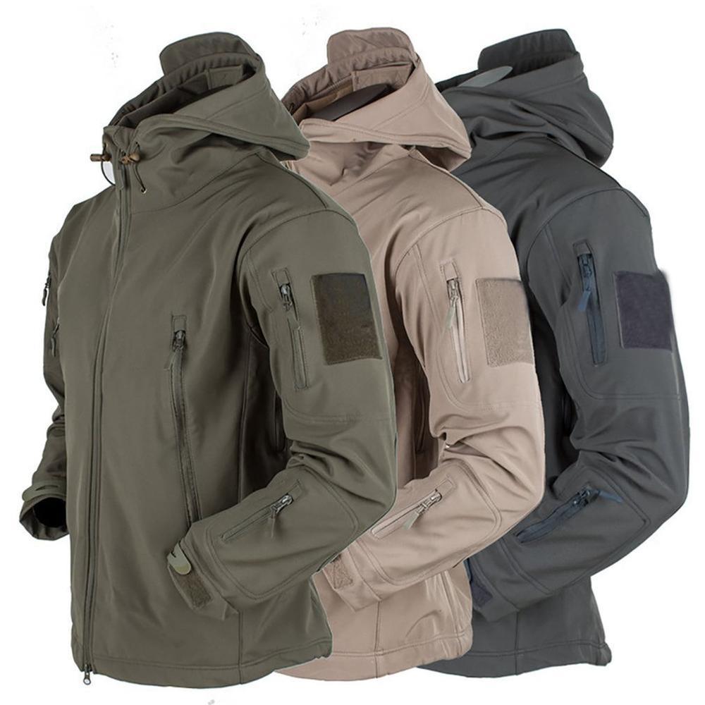 Men's Outdoor Soft Fleece Jacket Men's And Women's Jacket Unique Jackets For Men Windproof  Waterproof Breathable Jacket Thermal Hooded Tactical Jacket Outdoor Camouflage Fleece Hooded Coat