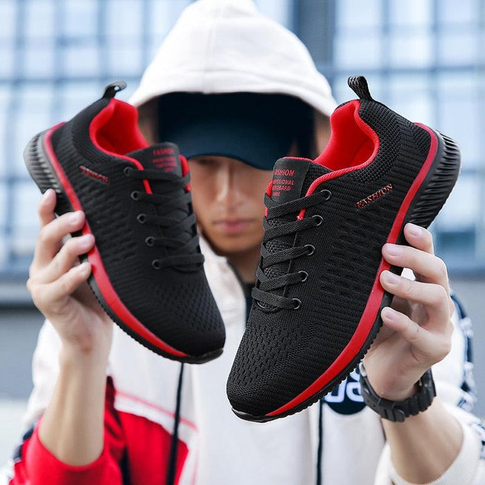 Men Sport Lightweight Running Sneakers Walking Casual Breathable Shoes Non-Slip Comfortable Black Fashion Men Casual Shoes Running Walking Sneakers