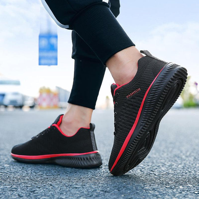 Men Sport Lightweight Running Sneakers Walking Casual Breathable Shoes Non-Slip Comfortable Black Fashion Men Casual Shoes Running Walking Sneakers