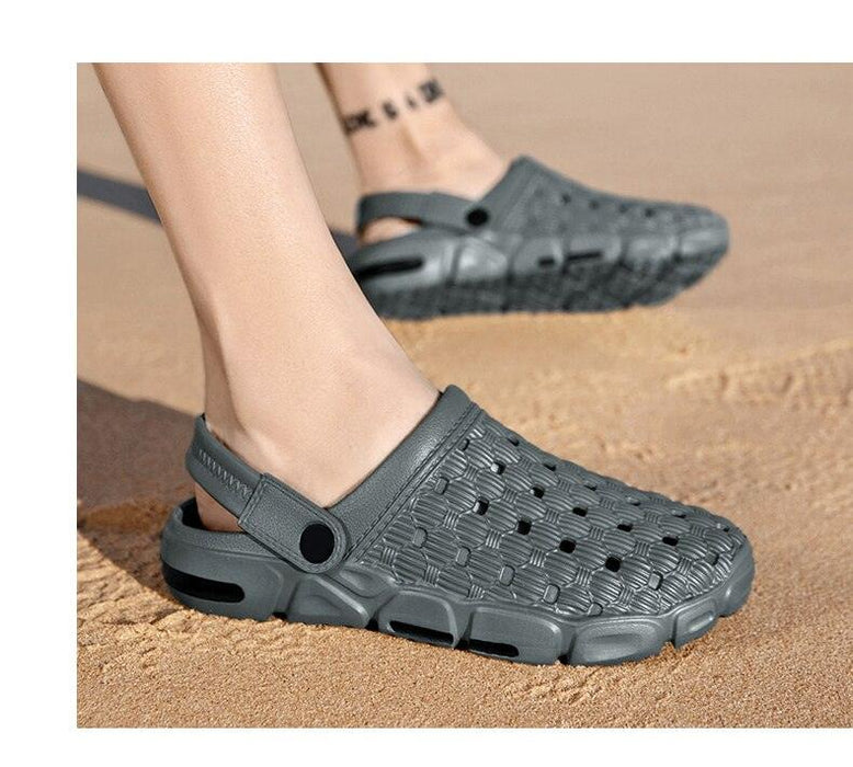 Men Summer Hole Shoes Rubber Plastic Unisex Garden Shoes Beach Flat Men Sandals Outdoor Indoor Slippers Lightweight Sandals Garden Clogs Hiking Shoes Water Beach Shoes