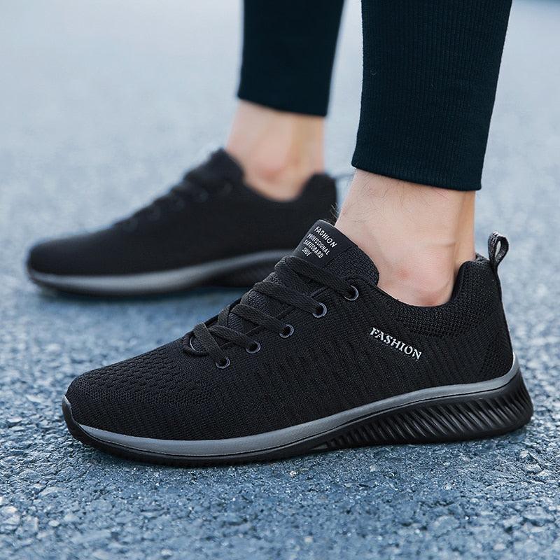 Mens Sport Running Sneakers Fashion Men Casual Shoes Breathable Shoes Walking Sneakers Men's Tennis Black Sneakers Trainers Mesh Flat Breathable Summer Walking Beach Mesh Design