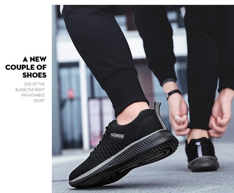 Mens Sport Running Sneakers Fashion Men Casual Shoes Breathable Shoes Walking Sneakers Men's Tennis Black Sneakers Trainers Mesh Flat Breathable Summer Walking Beach Mesh Design