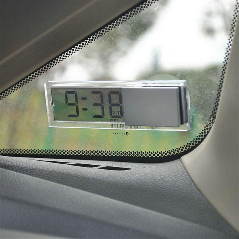 Mini Digital Car Electronic Clock High Quality Durable Digital Alarm Clock LCD Screen Easy to Set can Adhesive Digital Table Car Dashboard Desk Electronic Clock Transparent LCD Display Digital Watch With Sucker Universal Car Decor