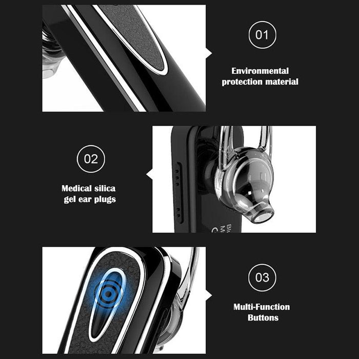 Mini Driving Wireless Music Earphone Noise Cancelling Design Handsfree Earphone With Microphone Super Long Standby Time Portable Lightweight Small Single Headphone With Headset Case