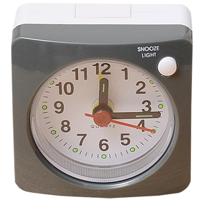 Mini Square Plastic Student Alarm Clock Silent Snooze Bedside Needle Alarm Clock Analog Alarm Clock Battery Operated for Heavy Sleepers Adults Bedrooms Bedside Kids Elderly Non Ticking Alarm Clocks with Non Ticking Portable Home Travel Alarm Clock