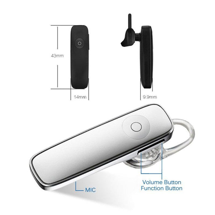 Mini Wireless Bluetooth Black Earphone Driving Handsfree Call Business Headset Improved Comfort Bluetooth Easy Pairing Headphone With Mic Long Distance Connection Earphone For All Smart Phones