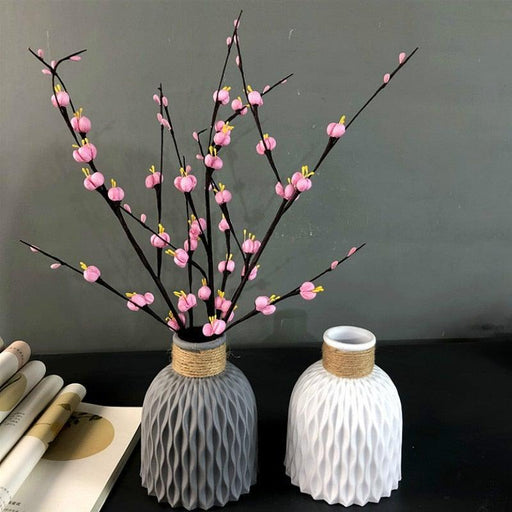 Modern Artifical Floral Plastic Vase Imitation Ceramic Flower Pot For Home Decor Living Room Centerpieces And Events Ornamnet