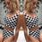 Modern Bikini New Black White Print Swimsuit Women Two Pieces Push Up Swimming Suit For Women Beach Swimwear Women's 2 Piece Swimsuits Cow Print Scoop Neck High Waist Stretchy Bikini Set