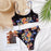 Modern Blue High Waist Bikini Push Up Swimwear Women Dragon Printed Bikini Set Retro Swimsuit Women's High Waist Bikini Swimsuits Twist Push Up Two Piece Bathing Suits Tummy Control Swimwear