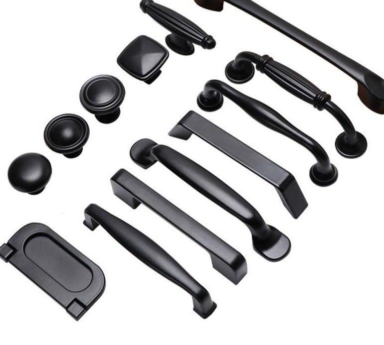 Modern Cabinet Handles Solid Aluminum Alloy Door Knobs And Handles Kitchen Cupboard Pulls Drawer Knobs Furniture Handle Hardware Black Cabinet Cupboard Drawer Door Handle Drawer Dresser Pulls for Furniture Kitchen Cabinet Cupboard Hardware