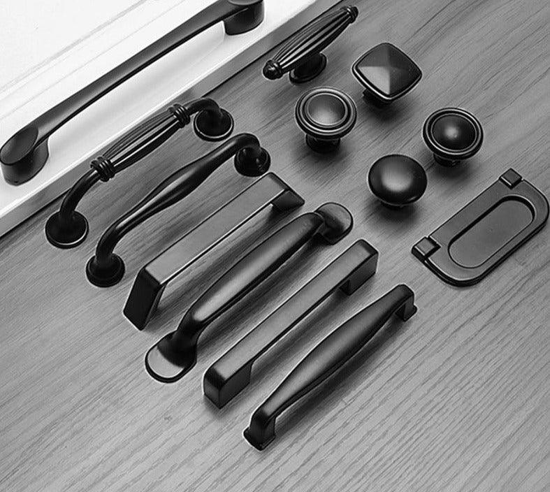 Modern Cabinet Handles Solid Aluminum Alloy Door Knobs And Handles Kitchen Cupboard Pulls Drawer Knobs Furniture Handle Hardware Black Cabinet Cupboard Drawer Door Handle Drawer Dresser Pulls for Furniture Kitchen Cabinet Cupboard Hardware