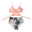 Modern Floral Bikini 2 Pieces Flower Print Bikini Set Women Crisscross High Waist String 2 Piece Bathing Suits High Waist Women's Swimsuit Shorts Solid Bikini Floral Summer Bikini Set