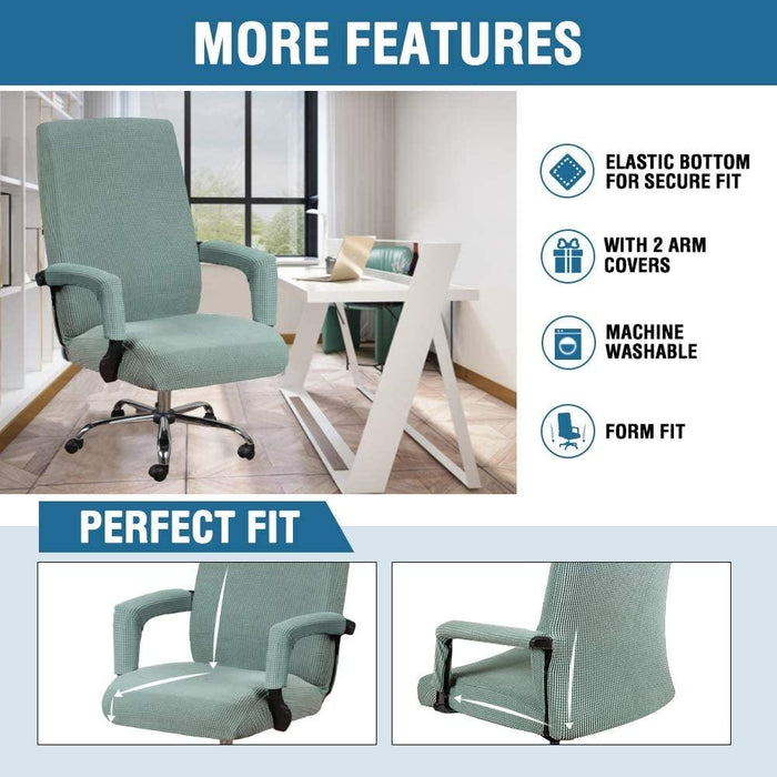 Modern Office Chair Covers Stretch Washable Computer Chair Slipcovers for Universal Rotating Chair  Spandex Anti dirty Computer Chair Cover Elastic Polyester Office Chair Cover Easy Washable Removable With Armrest Cover